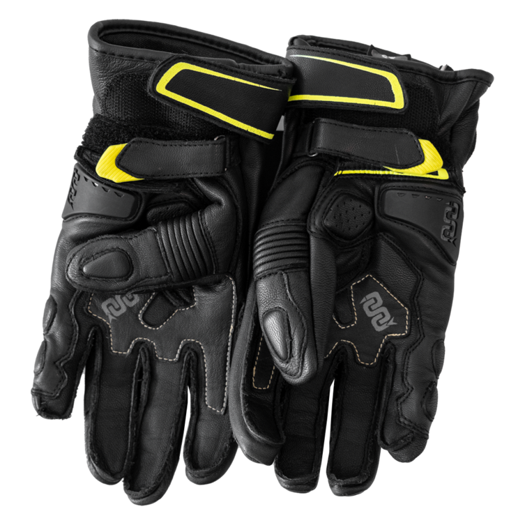 Рукавиці шкіряні SPIN BLACK/YELLOW (40936)