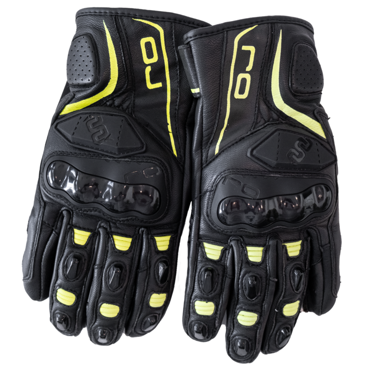 Рукавиці шкіряні SPIN BLACK/YELLOW (40936)